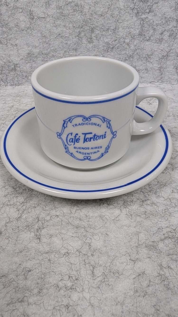 Porcelana Tsuji Cafe Tortoni Buenos Aires Argentina Coffee Cup and Saucer